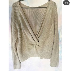 Twist knit back sweater